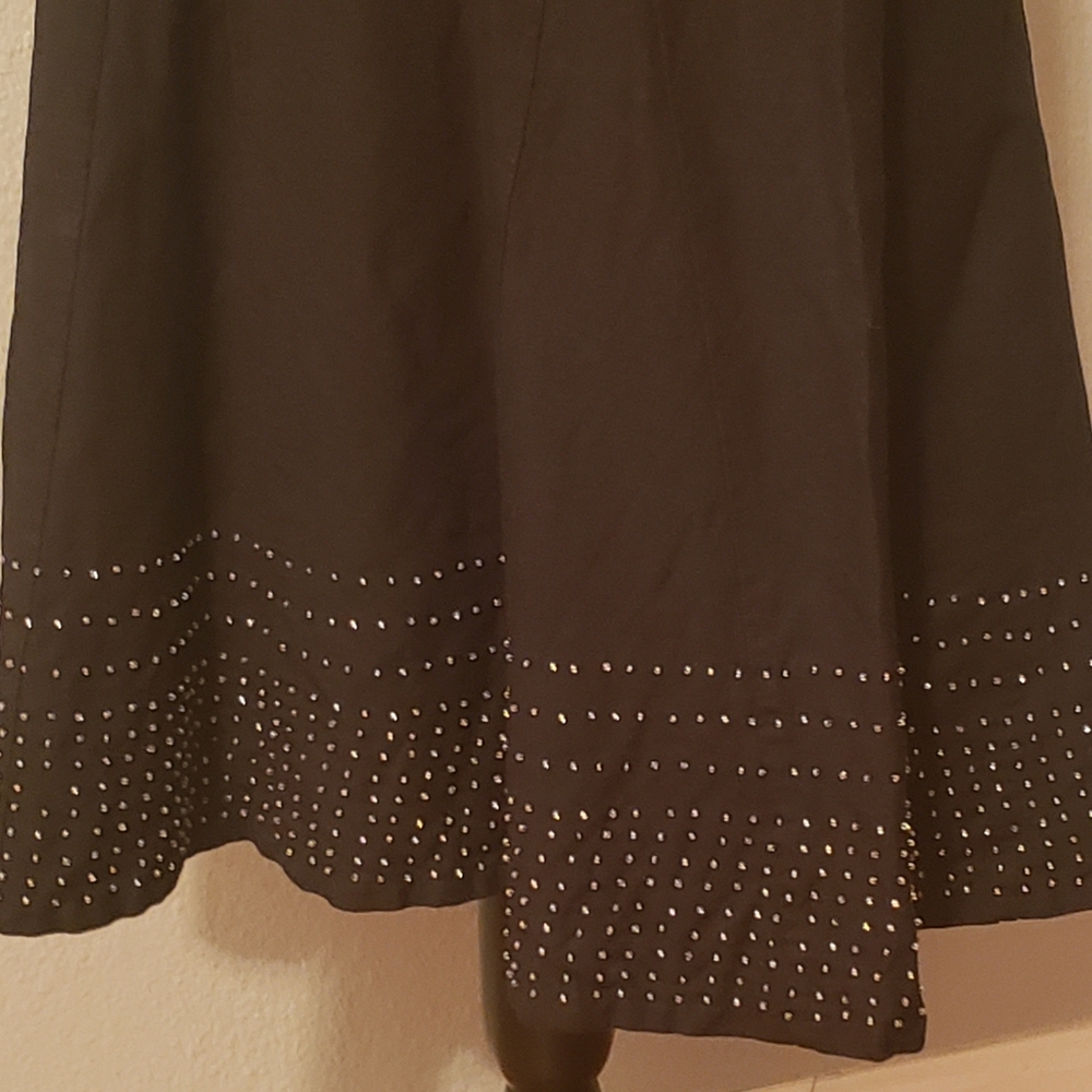 Beautiful Black Linen and Rayon blend beaded Skiry